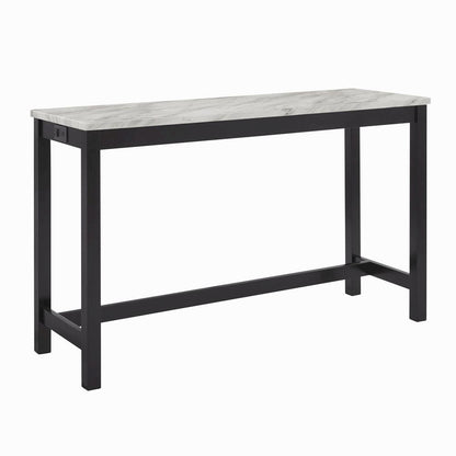 Gray Bar Table Set with Stools – Console and Sofa Table Seating Combo