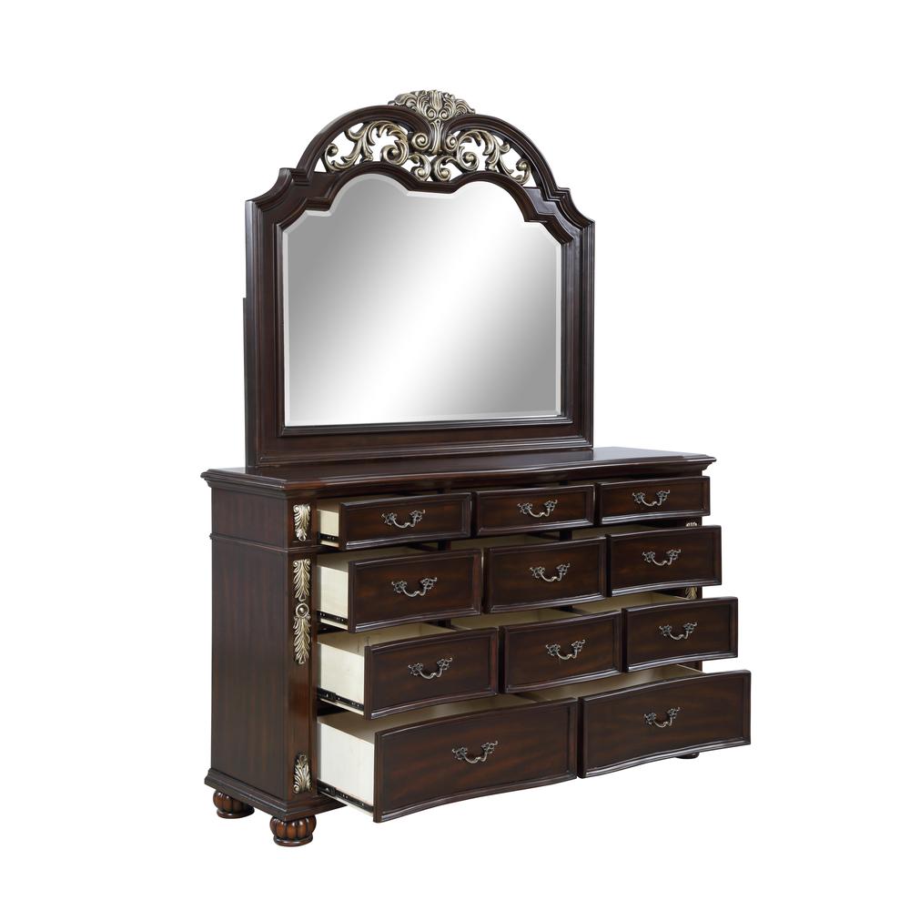 Furniture Maximus Solid Wood Dresser in Madeira Brown
