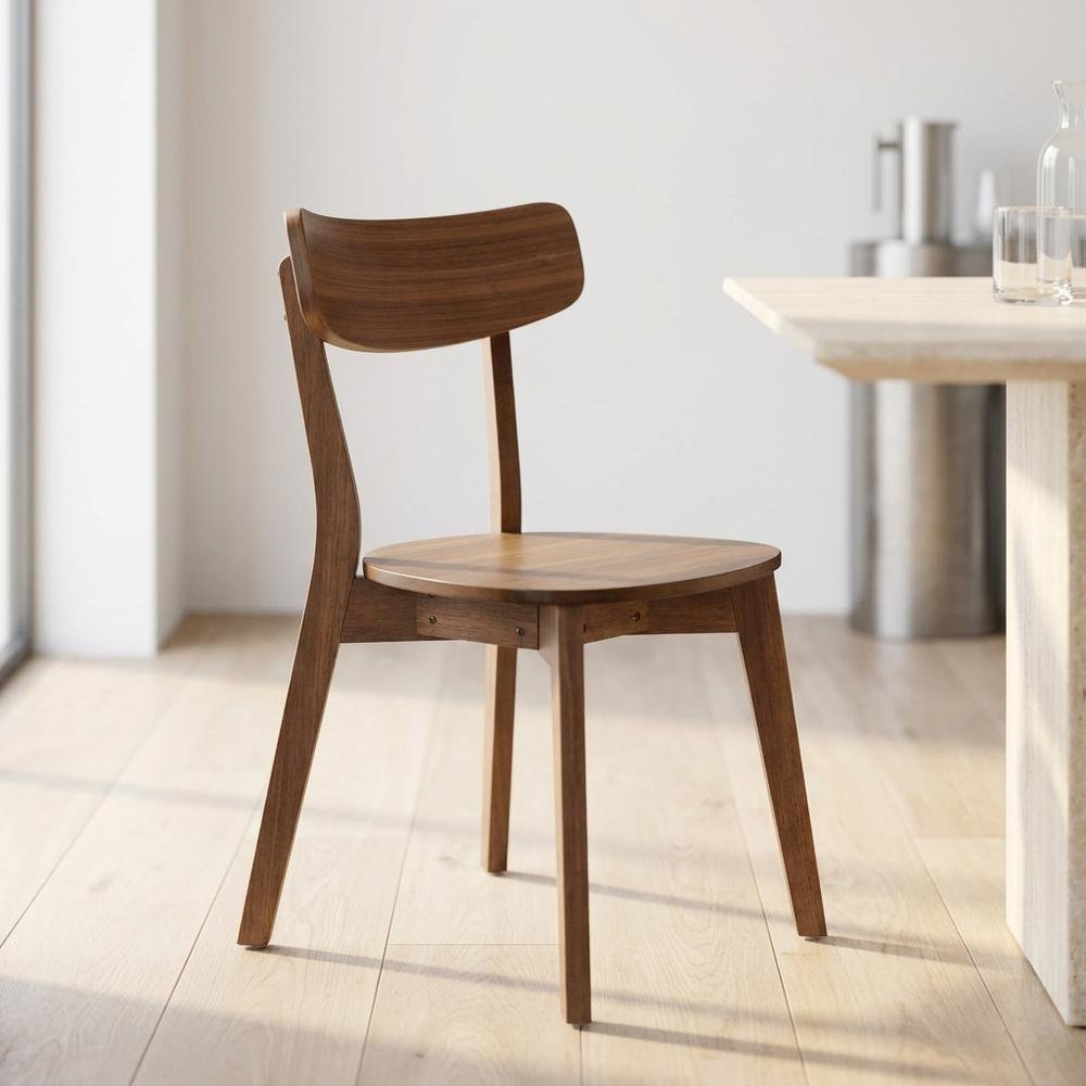 Modern Rubberwood and MDF Dining Chair with Lacquer Finish for Dining Room