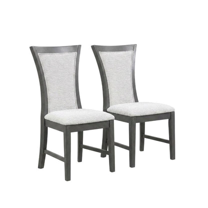 Rubberwood Upholstered Dining Chair with Solid Wood Legs, Transitional