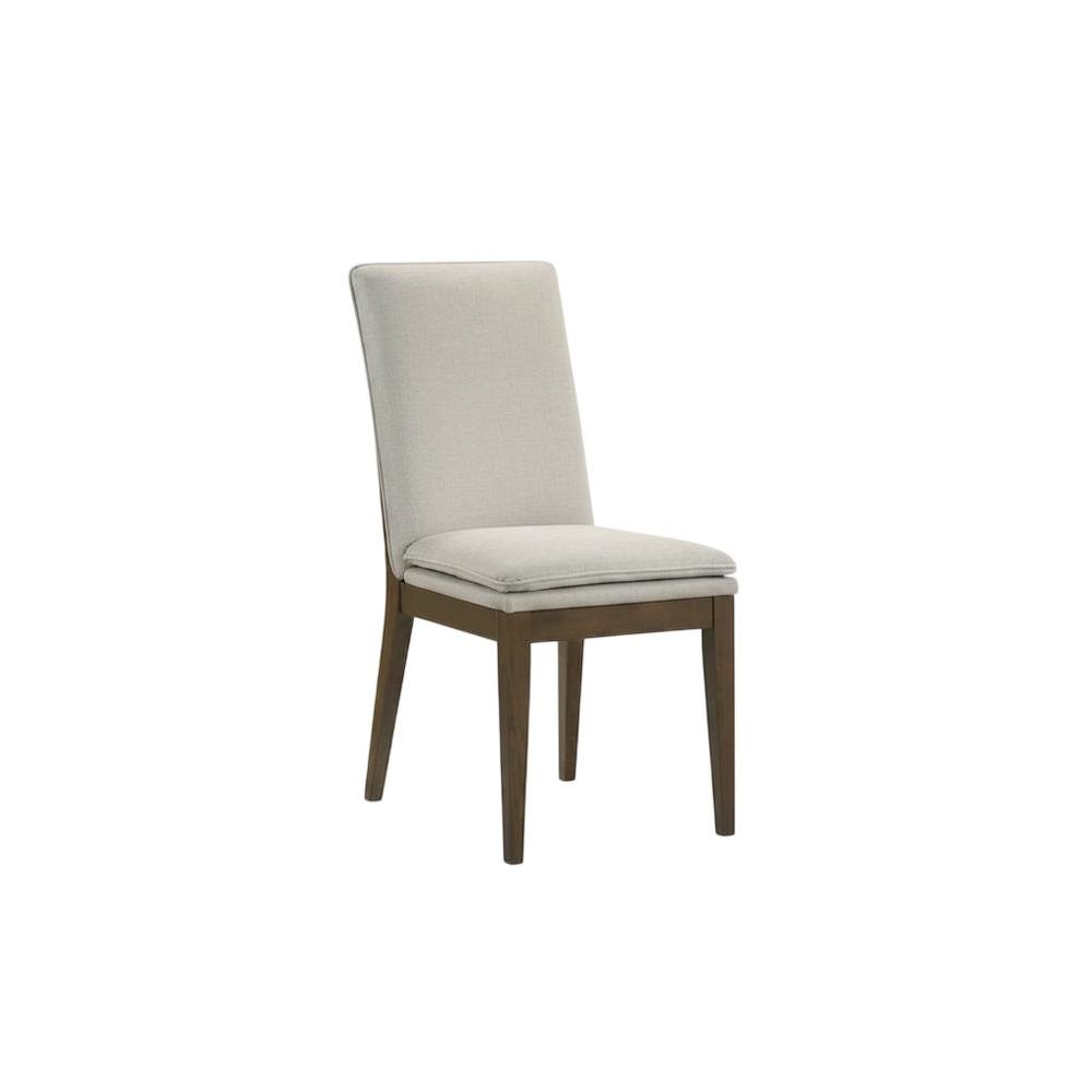 Upholstered Dining Chair with Cushion, Walnut-Leg Wood Kitchen Chairs, Set of 2