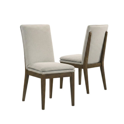 Upholstered Dining Chair with Cushion, Walnut-Leg Wood Kitchen Chairs, Set of 2