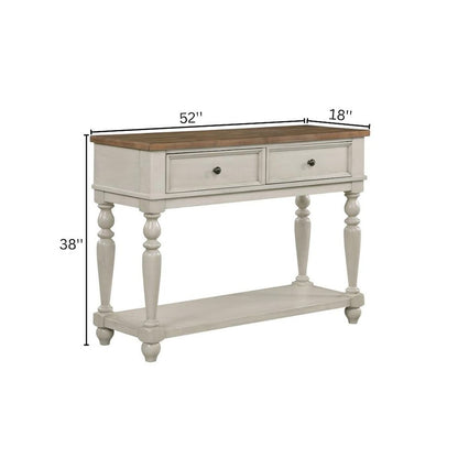 White Rustic Sideboard Solid Wood Vintage Console Table With Drawers