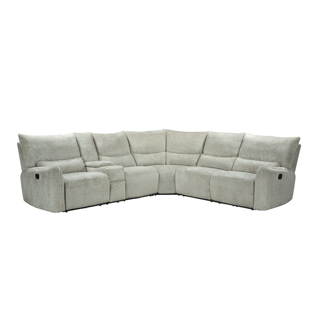 Remsen 3-Piece Polyester Fabric Manual Sectional in Latte
