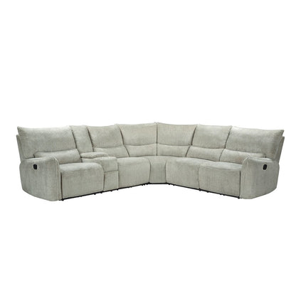 Remsen 3-Piece Polyester Fabric Manual Sectional in Latte
