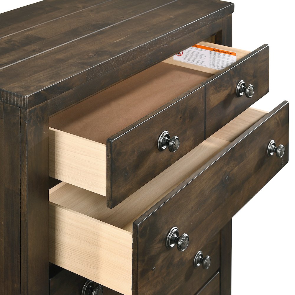 Blue Ridge 3-Piece Wood Chest with 2 Nightstands in Gray