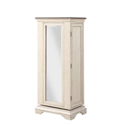 Furniture Anastasia 6-Drawer Wood Chest with Mirror in Ant White
