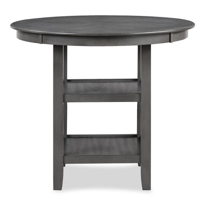 Cori 5-Piece Wood Round Counter Table Set with 4 Chairs in Gray