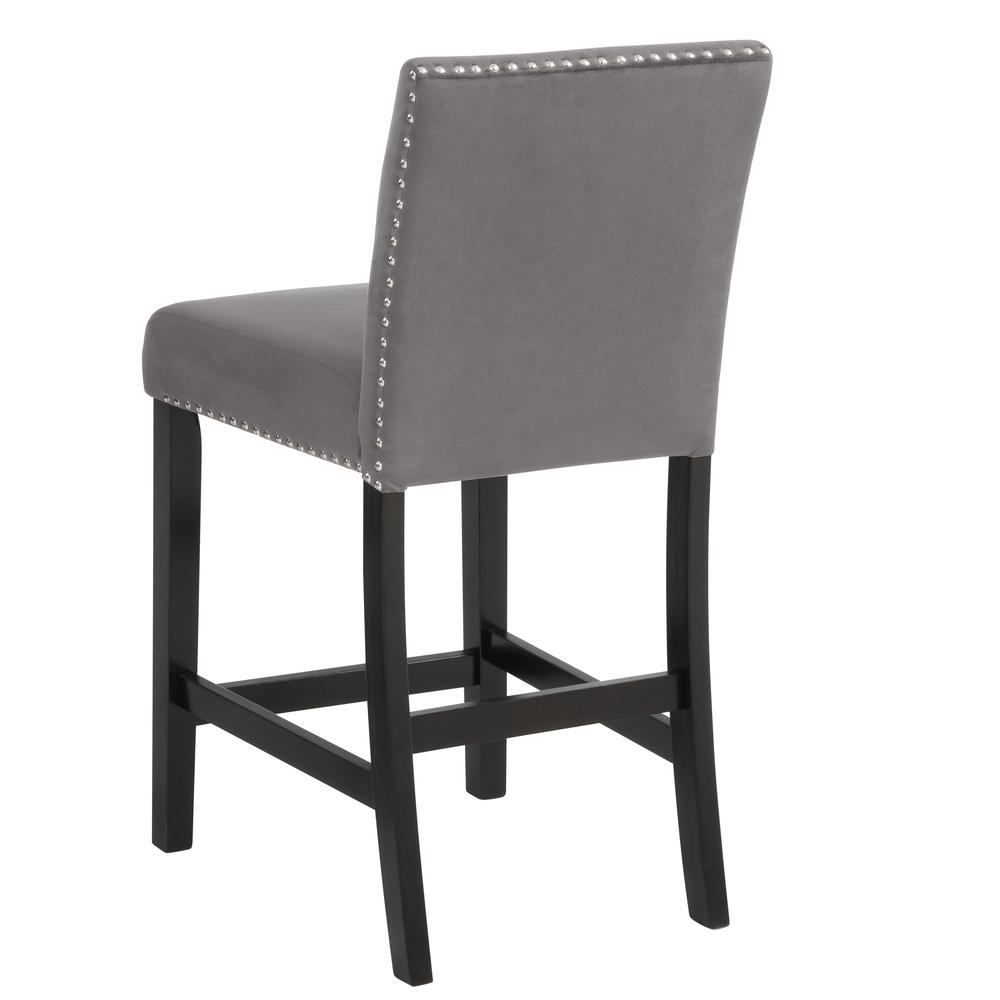 Furniture Celeste 39.5" Wood Counter Chair in Gray (Set of 2)