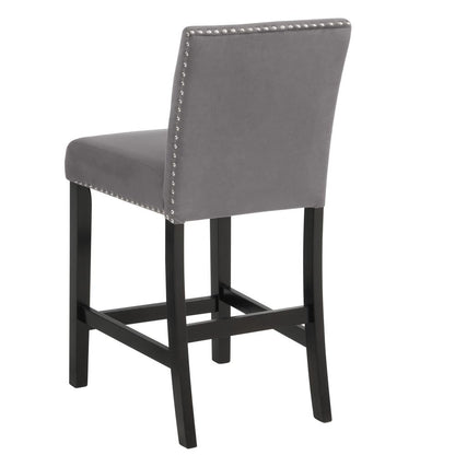 Furniture Celeste 39.5" Wood Counter Chair in Gray (Set of 2)