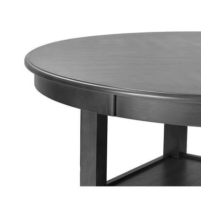 Furniture Mitchell 5-Piece Transitional Wood Counter Set in Gray