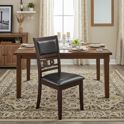 Solid Wood Dining Chairs Set of 2 Contemporary Ebony Black