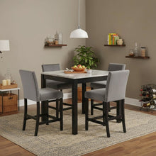 5-Piece Faux Marble Counter Set 4 Person Gray
