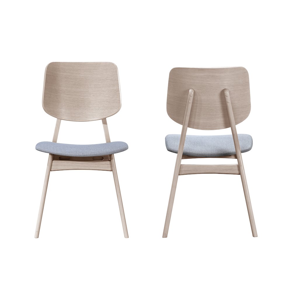 Oscar Wood Dining Chair in White Ash/Gray (Set of 4)
