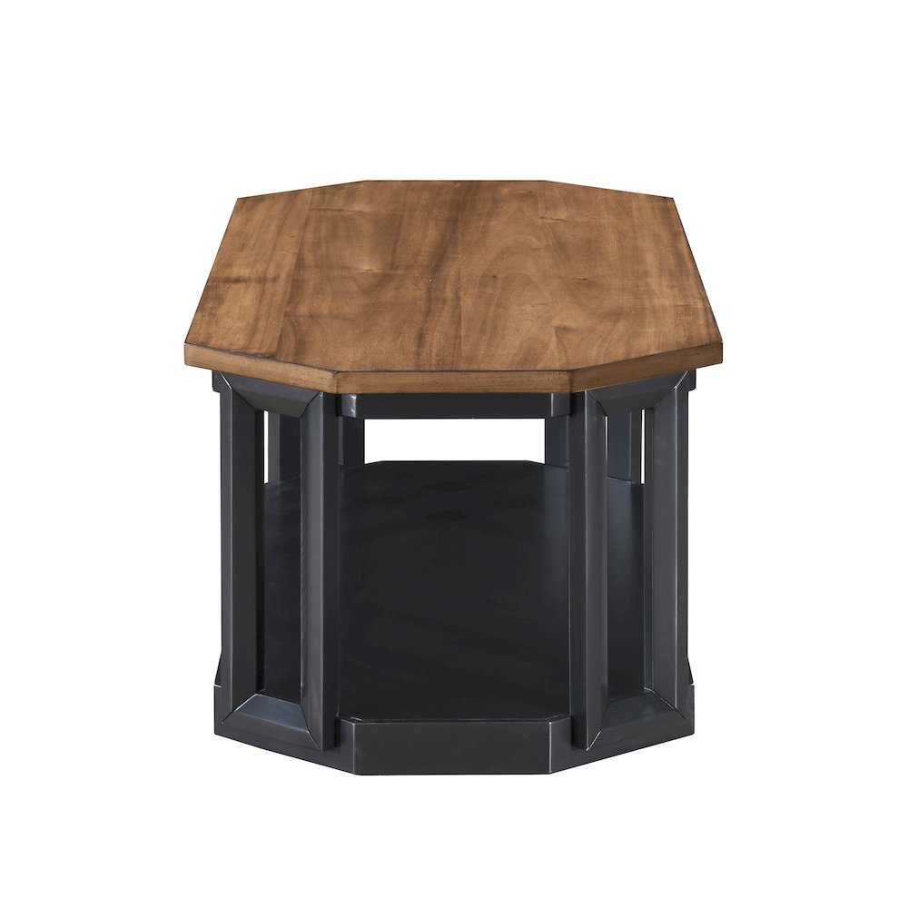 Decker 3-Piece Wood Occasional Table Set in Black/Brown