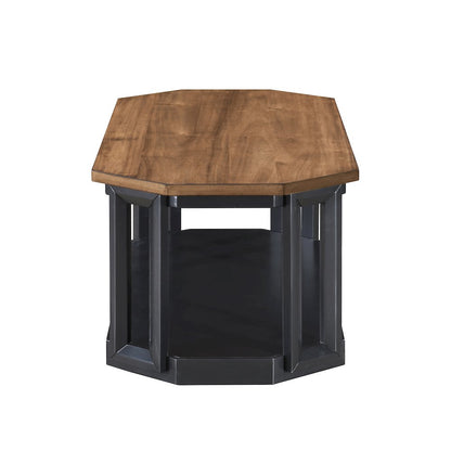 Decker 3-Piece Wood Occasional Table Set in Black/Brown