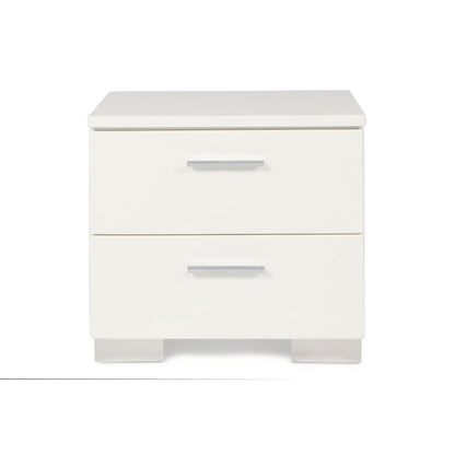 Furniture Sapphire Solid Wood 2-Drawer Nightstand in White