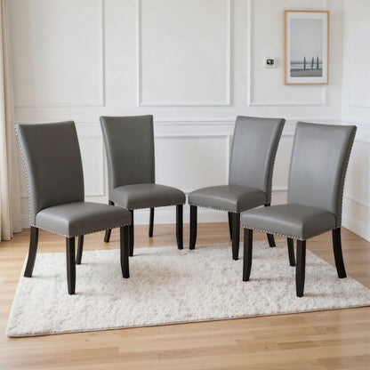 Lyra Wood Dining Chair in Gray (Set of 4)