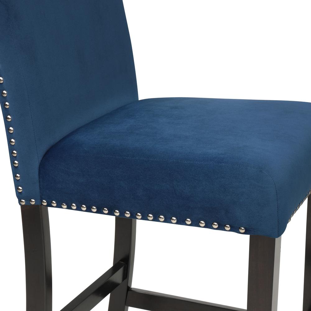 Furniture Celeste 39.5" Wood Counter Chair in Blue (Set of 2)