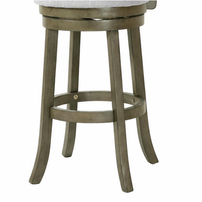 Manchester 29" Solid Wood Bar Stool with Fabric Seat in Ant Gray