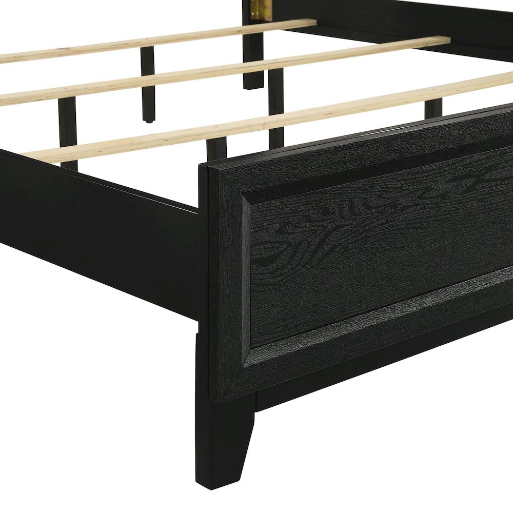 Obsidian Wood Queen Bed, Black