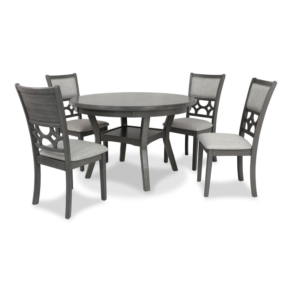 Furniture Mitchell 5-Piece Transitional Wood Dining Set in Gray