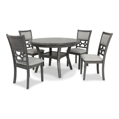 Furniture Mitchell 5-Piece Transitional Wood Dining Set in Gray