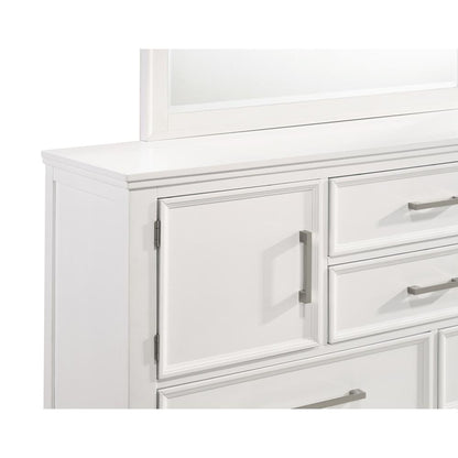 Furniture Andover Solid Wood Dresser with Mirror in White