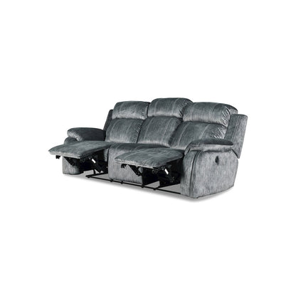 Furniture Tango Polyester Fabric Dual Recliner Sofa in Shadow Gray