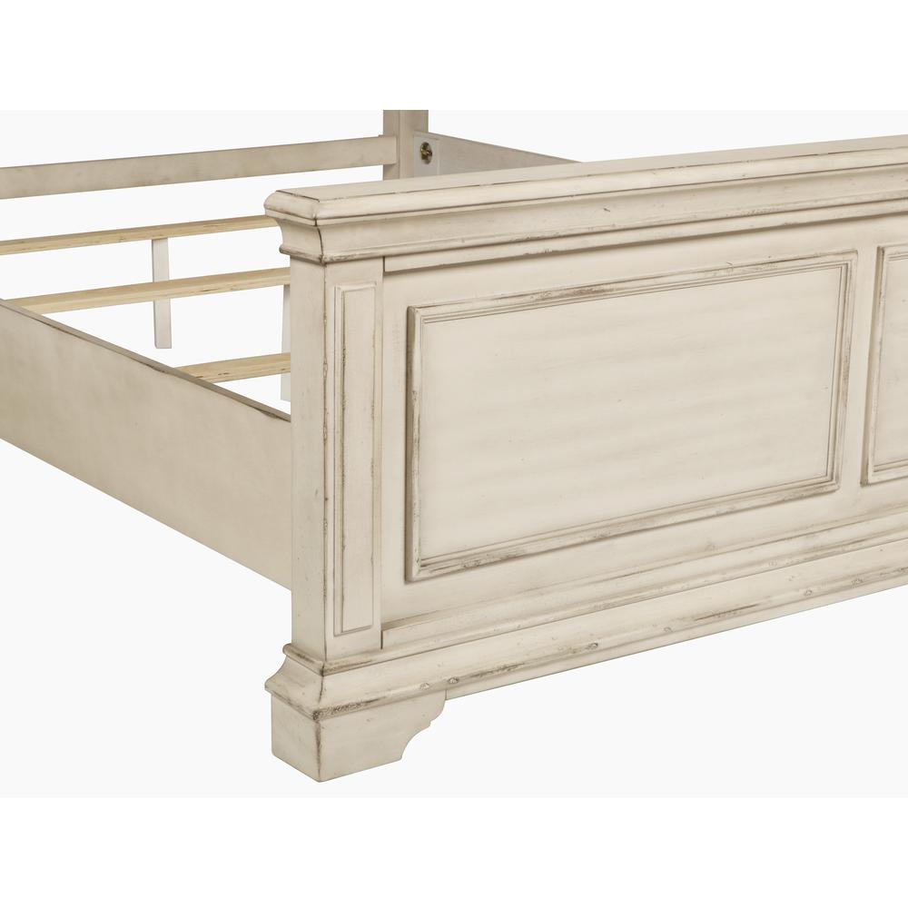 Furniture Anastasia Traditional Wood King Bed in Ant White