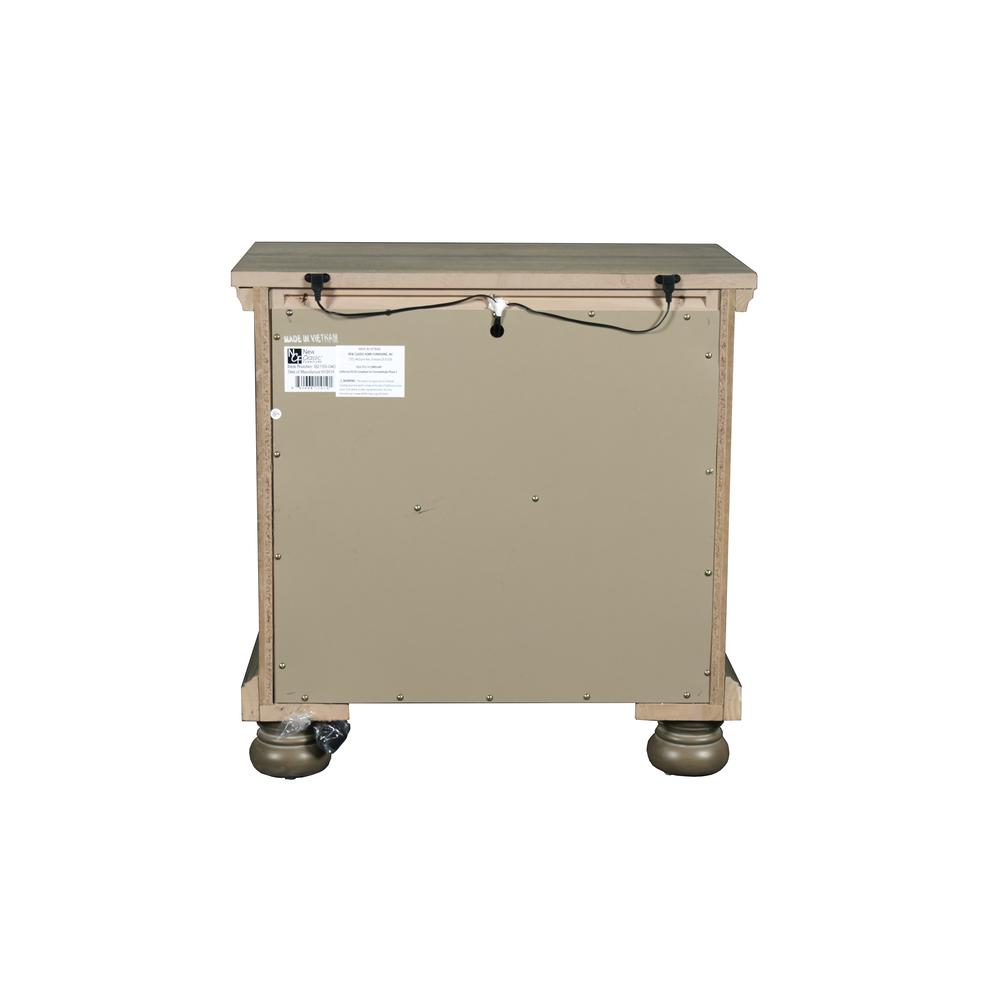 Furniture Allegra 3-Drawer Wood Nightstand in Pewter