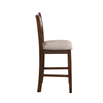 Furniture Gia Solid Wood Counter Table 2 Chairs in Cherry Brown