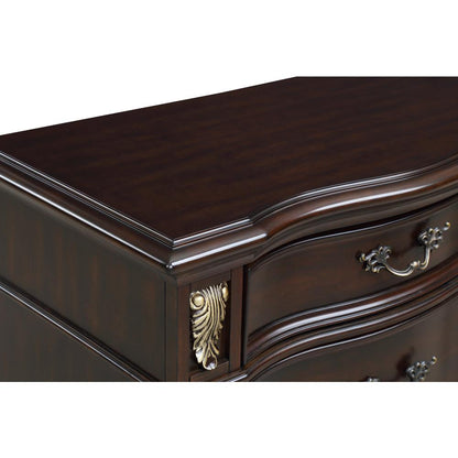 Furniture Maximus Solid Wood 3-Drawer Nightstand in Madeira