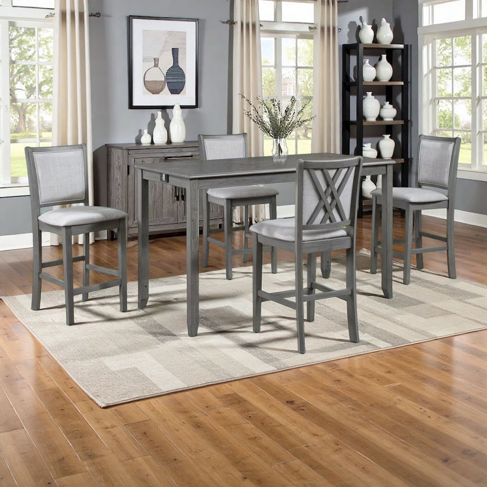 Gray Counter Height Dining Table Set for 4 – Table and Chairs Design