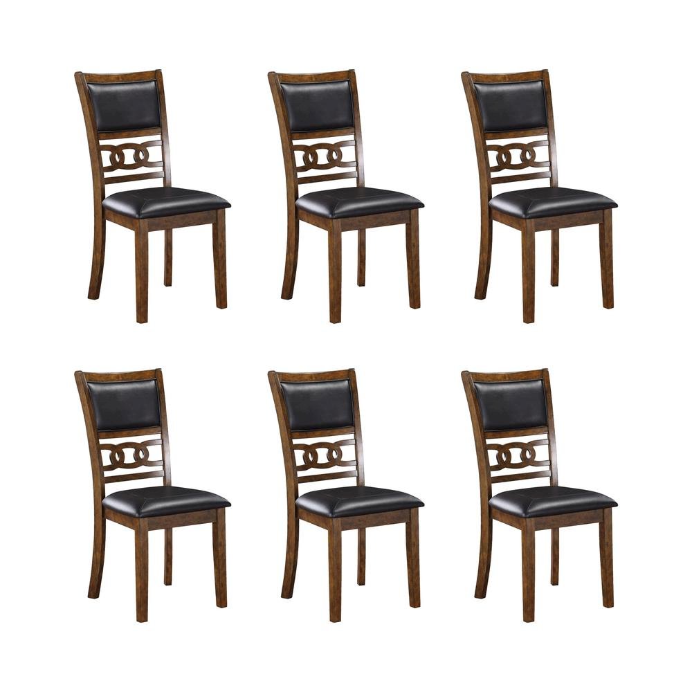 Brown Dining Room Chairs Set of 6 – Solid Wood Dining Table Seating
