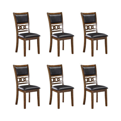Brown Dining Room Chairs Set of 6 – Solid Wood Dining Table Seating