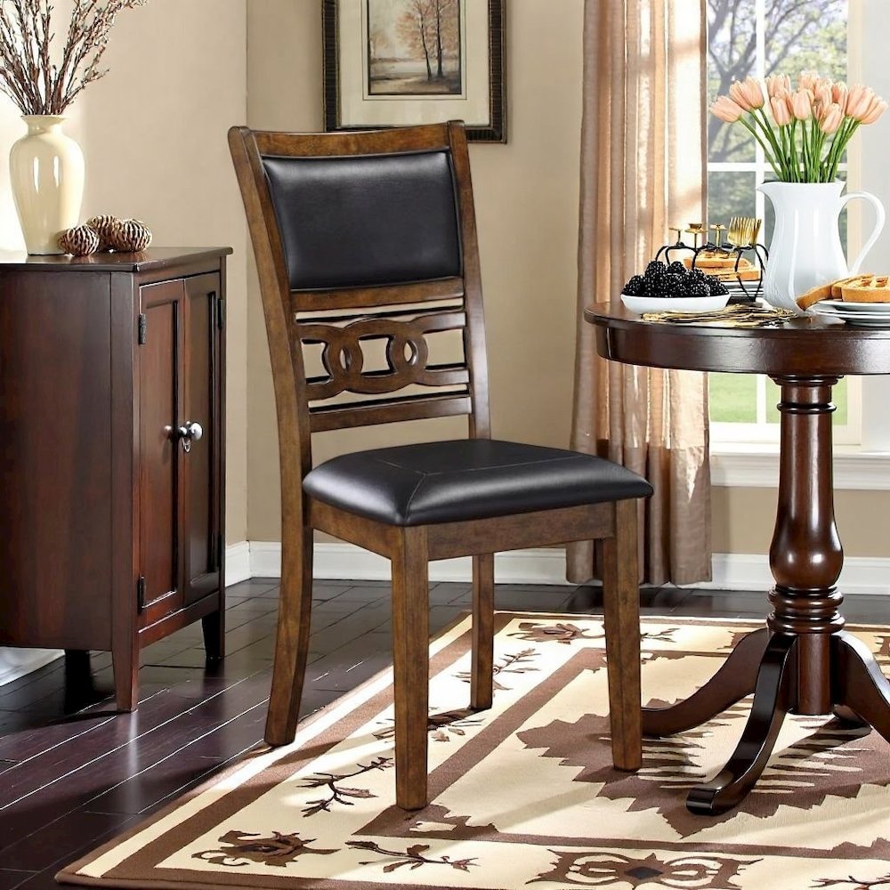 Brown Dining Room Chairs Set of 6 – Solid Wood Dining Table Seating