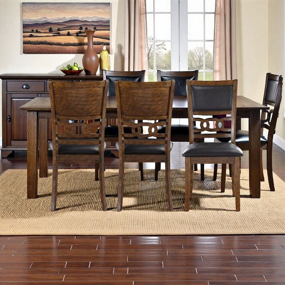 Brown Dining Room Chairs Set of 6 – Solid Wood Dining Table Seating