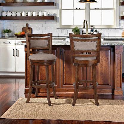 Swivel Bar Stools with Backs – Extra Tall Counter Height Stools, Set of 2