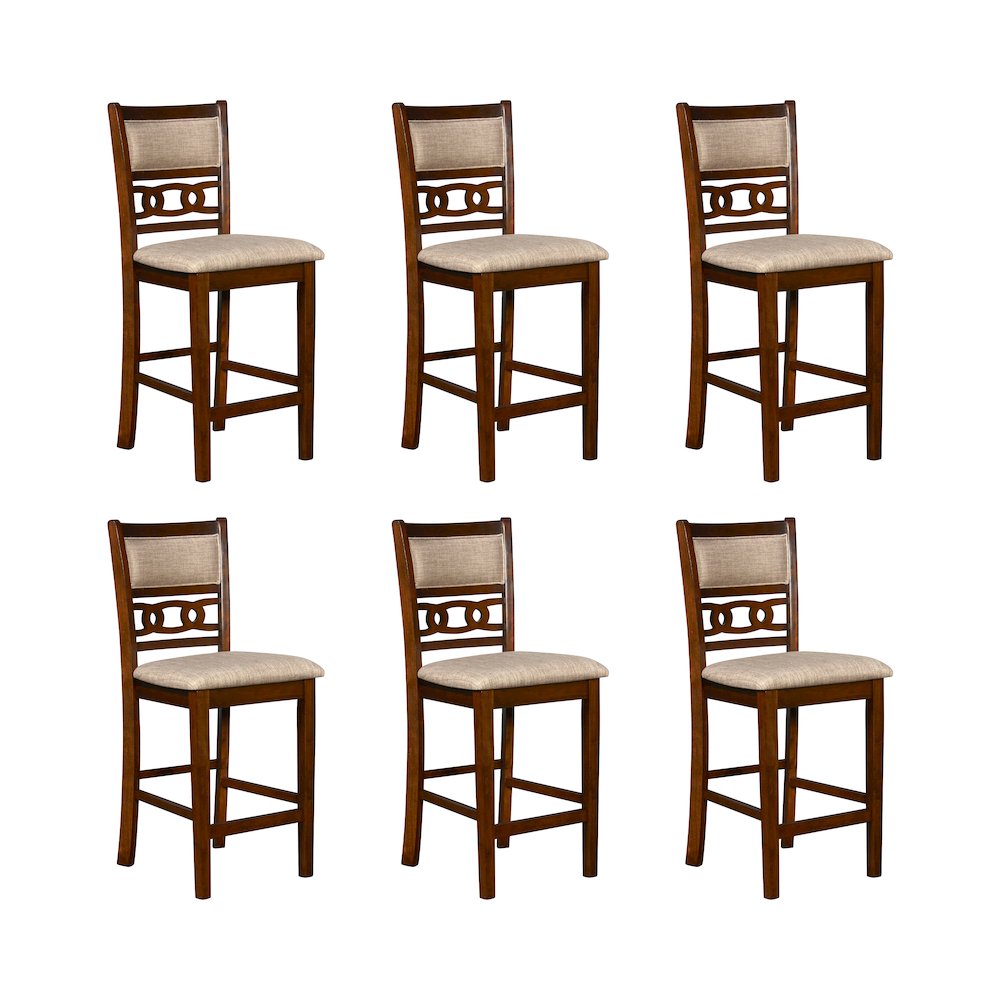 Gia Wood Counter Dining Chair in Cherry (Set of 6)
