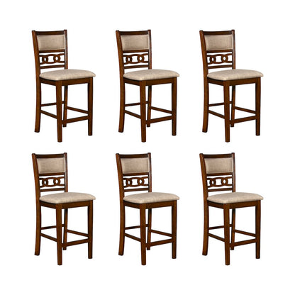 Gia Wood Counter Dining Chair in Cherry (Set of 6)