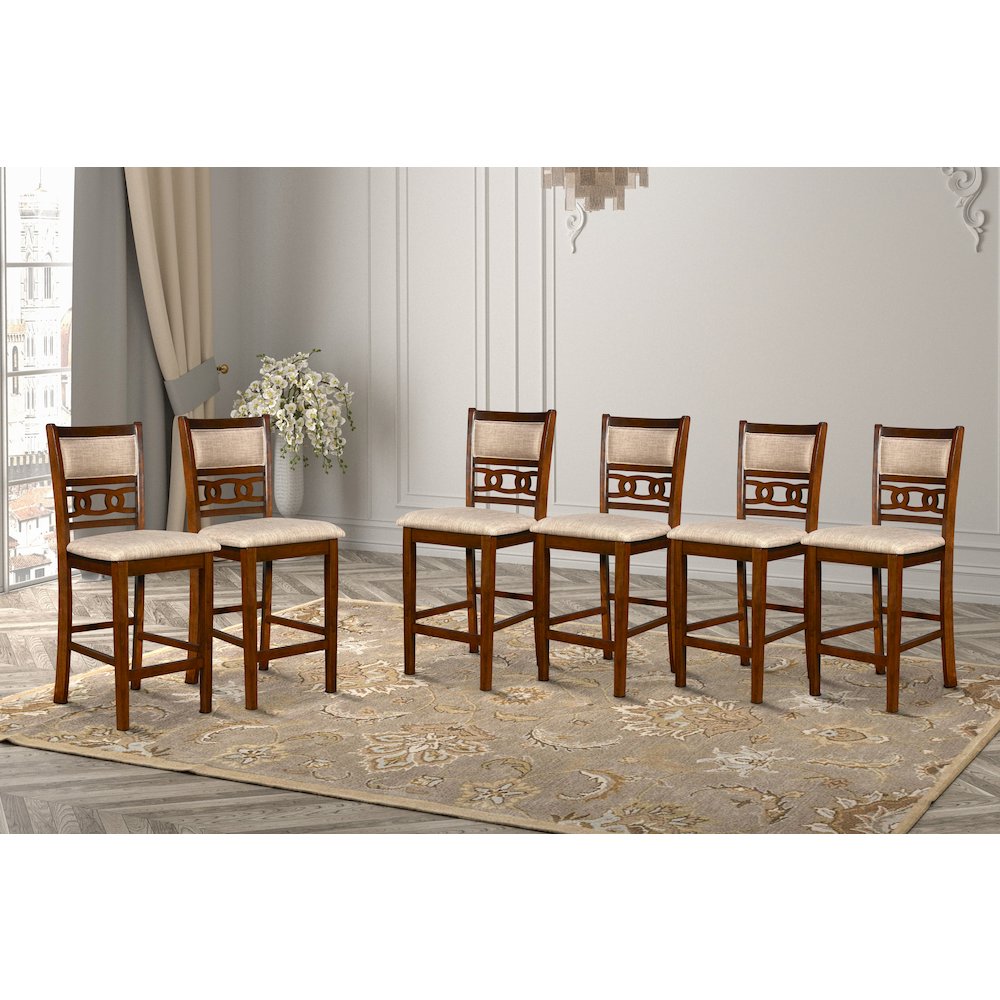 Gia Wood Counter Dining Chair in Cherry (Set of 6)