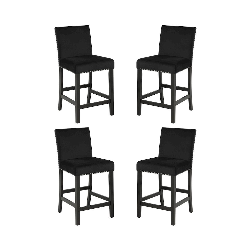 Celeste Wood Counter Chair in Black (Set of 4)