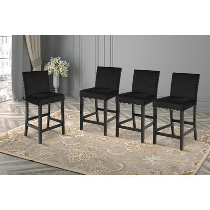 Celeste Wood Counter Chair in Black (Set of 4)