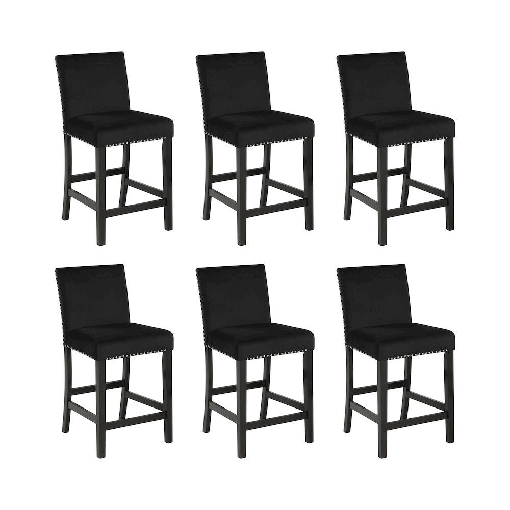Celeste Wood Counter Chair in Black (Set of 6)