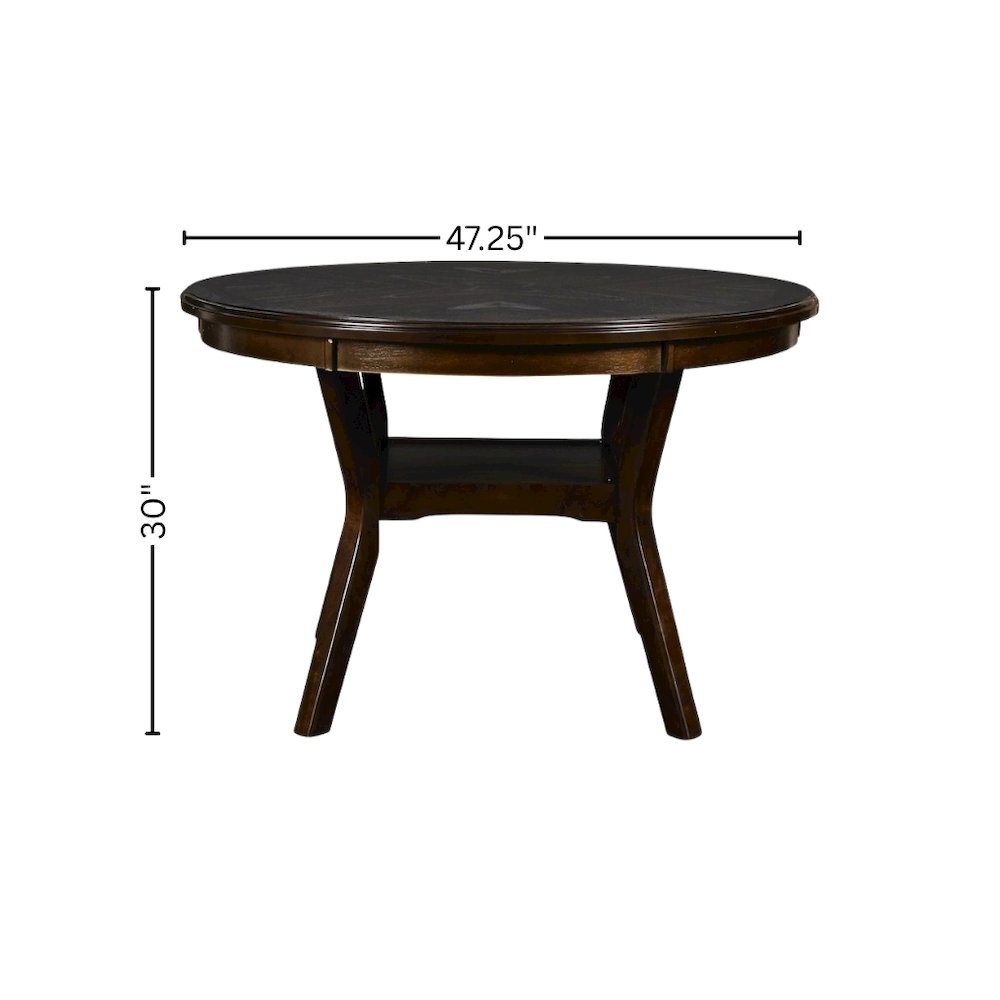 Cherry Brown 5-Piece Wood Round Dining Set, Traditional Finish