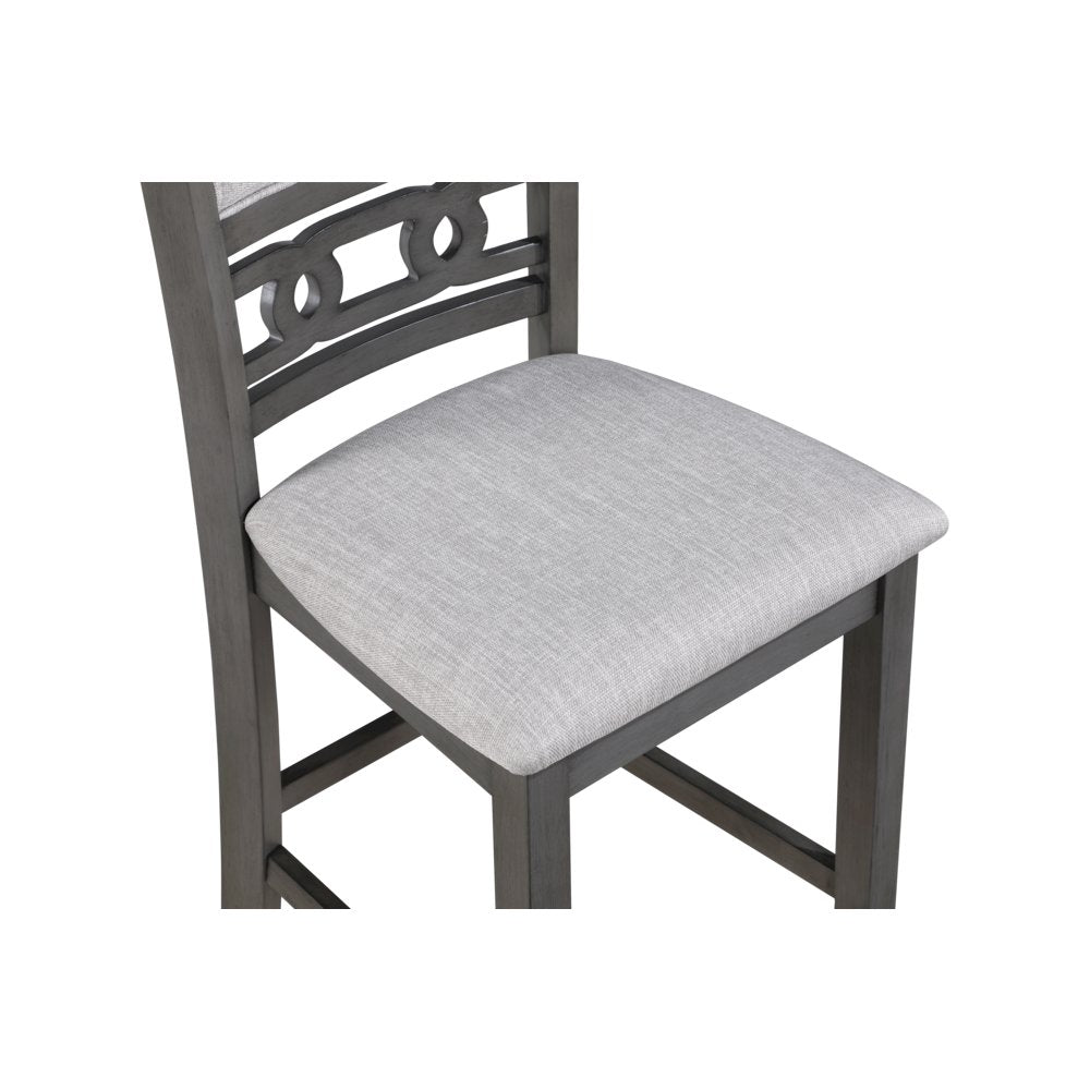 Gray Wood Dining Table Set for 4 – Kitchen Table Chairs Set of 5-pcs