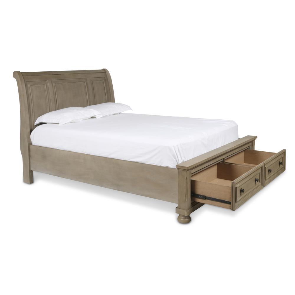 Furniture Allegra Solid Wood Engineered Wood King Bed in Pewter