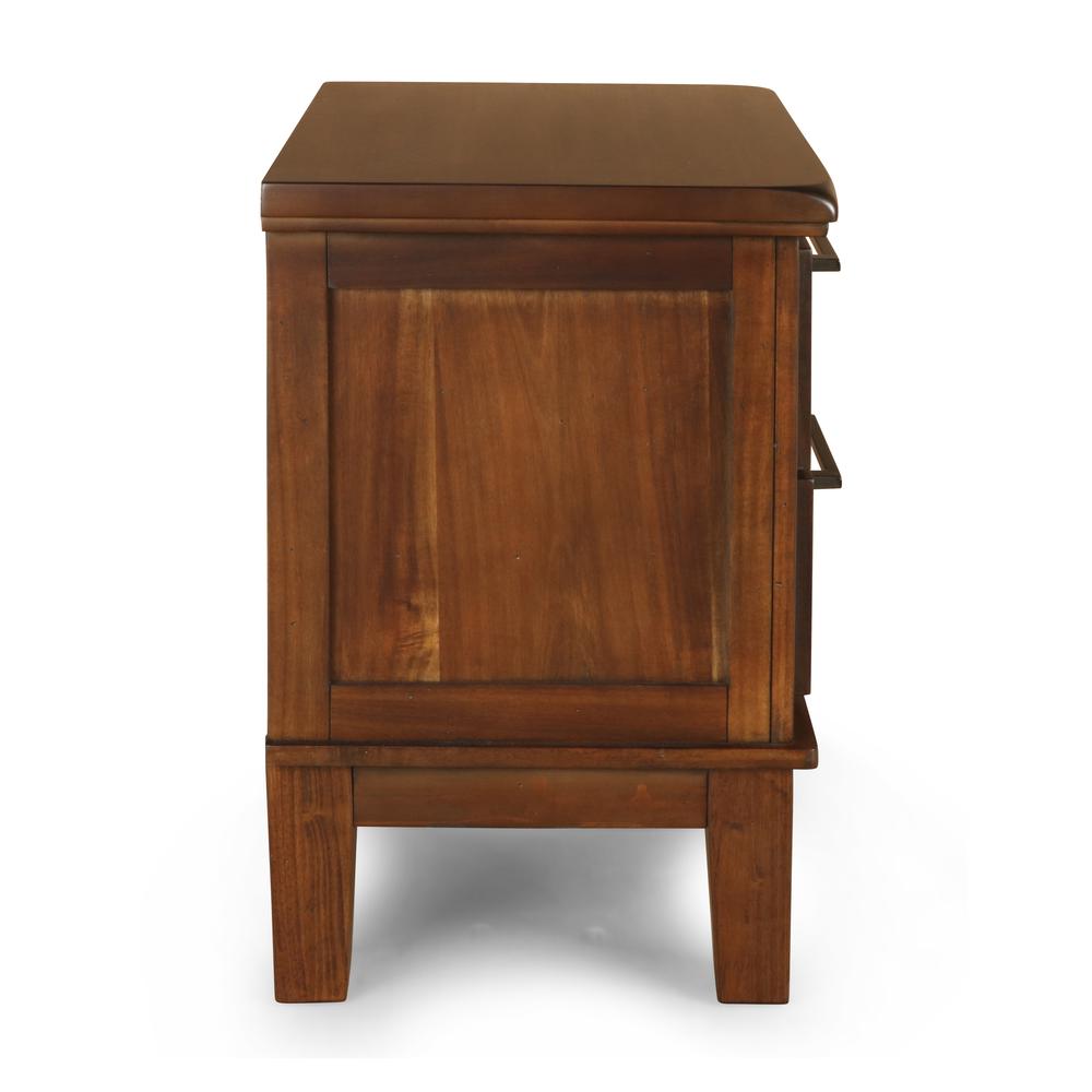 Furniture Cagney Solid Wood 2-Drawer Nightstand in Chestnut Brown