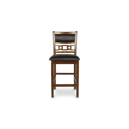 Furniture Gia Solid Wood Counter Table  2 Chairs in Brown